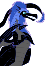 Size: 4328x6197 | Tagged: safe, artist:sketchmcreations, nightmare moon, dragon, g4, absurd resolution, dragonified, grin, inkscape, simple background, smiling, smug, species swap, transparent background, vector