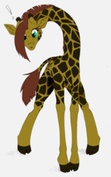Size: 1024x1626 | Tagged: safe, artist:titi, oc, oc only, oc:twiggy, giraffe, female, looking at you, solo