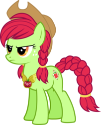 Size: 2315x2847 | Tagged: safe, artist:imperfectxiii, oc, oc only, oc:red splendor, earth pony, pony, alternate universe, applejack's mom, braid, braided tail, cowboy hat, element of honesty, elements of harmony, female, hat, high res, mare, mothers of harmony, narrowed eyes, simple background, solo, stetson, transparent background, vector