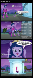 Size: 1288x3000 | Tagged: safe, artist:bredgroup, gummy, spike, twilight sparkle, comic:eg rpg, equestria girls, g4, my little pony equestria girls, big crown thingy, boots, comic, fall formal outfits, high heel boots, jewelry, ponied up, ponytail, regalia, screencap comic, telltale games, twilight sparkle (alicorn), wings