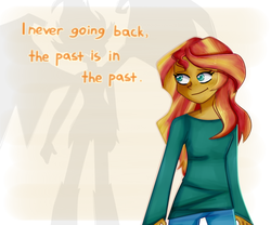 Size: 864x720 | Tagged: safe, artist:lelka-philka, sunset shimmer, equestria girls, g4, my past is not today, frozen (movie), grammar error, let it go, song reference, sunset satan