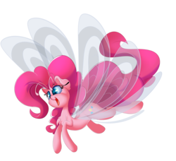 Size: 3000x2738 | Tagged: safe, artist:madacon, pinkie pie, breezie, g4, breezie pie, breeziefied, chest fluff, cute, diapinkes, ear fluff, female, high res, newbie artist training grounds, open mouth, simple background, solo, transformed, transparent background