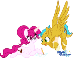 Size: 3627x2903 | Tagged: safe, artist:xwhitedreamsx, oc, oc only, pegasus, pony, unicorn, drawing, high res, simple background, transparent background