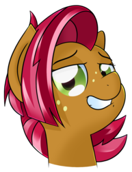 Size: 1049x1359 | Tagged: safe, artist:sykobelle, artist:trickydick, babs seed, earth pony, pony, g4, bust, female, portrait, simple background, solo, transparent background