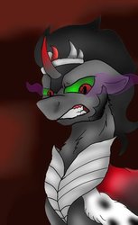 Size: 400x655 | Tagged: safe, artist:toxicpaw14, king sombra, g4, angry, ears back, male, solo