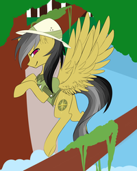 Size: 2000x2500 | Tagged: safe, artist:kurochhi, daring do, g4, female, high res, solo, tree, wip