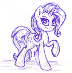 Size: 1053x1066 | Tagged: safe, artist:gaelledragons, trixie, pony, unicorn, g4, female, looking at you, mare, monochrome, sketch, solo