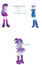 Size: 936x1428 | Tagged: safe, artist:creepypastafran, trixie, twilight sparkle, oc, oc:nightfall glitz, equestria girls, g4, fusion, fusion:trixie, fusion:twilight sparkle, fusion:twixie, multiple arms, twilight sparkle (alicorn)