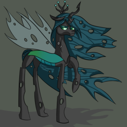 Size: 3200x3200 | Tagged: dead source, safe, artist:quefortia, queen chrysalis, changeling, changeling queen, g4, female, high res, smiling, solo