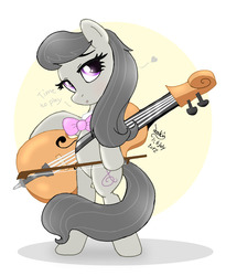 Size: 1000x1220 | Tagged: safe, artist:joakaha, octavia melody, earth pony, pony, g4, bipedal, cello, female, heart, musical instrument, solo