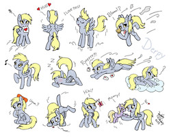 Size: 1600x1300 | Tagged: safe, artist:joakaha, derpy hooves, dinky hooves, butterfly, pegasus, pony, g4, cute, derpabetes, equestria's best mother, female, hair bow, mare, sketch, sketch dump, weapons-grade cute