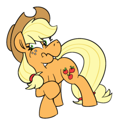 Size: 1007x1024 | Tagged: safe, artist:cowsrtasty, applejack, g4, cute, female, flustered, scrunchy face, solo