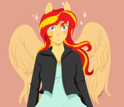 Size: 1000x862 | Tagged: safe, artist:denkis, sunset shimmer, equestria girls, g4, alicornified, female, ponied up, race swap, shimmercorn, solo