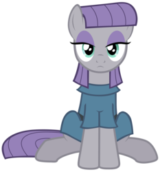 Size: 7000x7500 | Tagged: safe, artist:tardifice, maud pie, g4, the gift of the maud pie, absurd resolution, clothes, female, front, looking at you, simple background, sitting, solo, transparent background, vector
