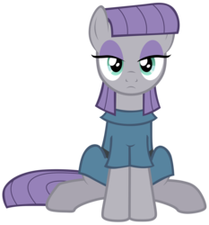 Size: 7000x7500 | Tagged: safe, artist:tardifice, maud pie, g4, my little pony: friendship is magic, the gift of the maud pie, absurd resolution, clothes, female, front, looking at you, simple background, sitting, solo, transparent background, vector