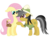 Size: 2592x1936 | Tagged: safe, artist:squipycheetah, a.k. yearling, daring do, fluttershy, pony, g4, clothes, cute, daringshy, female, floppy ears, friendshipping, happy, lesbian, looking down, looking up, mare, raised hoof, reassurance, saddle bag, shipping, shyabetes, simple background, smiling, transparent background, vector