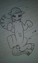 Size: 480x800 | Tagged: safe, artist:pony quarantine, pinkie pie, earth pony, pony, g4, belly, black and white, female, grayscale, kitchen eyes, looking at you, mare, marker, marker drawing, monochrome, pinkamena diane pie, traditional art