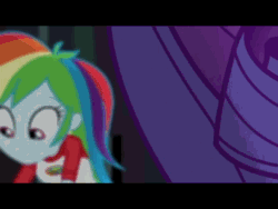 Size: 640x480 | Tagged: safe, screencap, rainbow dash, rarity, equestria girls, g4, my little pony equestria girls: legend of everfree, animated, female, out of context
