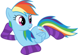 Size: 1024x727 | Tagged: safe, artist:tabrony23, rainbow dash, pegasus, pony, g4, clothes, female, mare, raised hoof, show accurate, simple background, smiling, socks, solo, striped socks, transparent background, vector