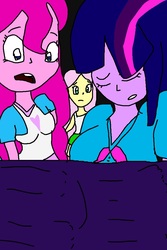 Size: 684x1024 | Tagged: safe, artist:my little brony friend, fluttershy, pinkie pie, twilight sparkle, equestria girls, g4, 1000 hours in ms paint, female, implied princess celestia, ms paint, twilight sparkle (alicorn)