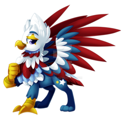 Size: 1024x978 | Tagged: safe, artist:centchi, griffon, griffonized, male, solo, species swap, uncle sam, united states, watermark