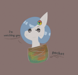 Size: 900x859 | Tagged: safe, artist:jodi sli, oc, oc only, oc:google chrome, looking at you, pocket, pocket pony, simple background, solo