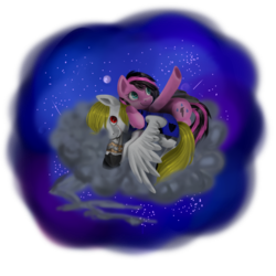 Size: 2800x2800 | Tagged: safe, artist:redember00, oc, oc only, cloud, high res, moon, night