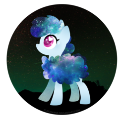 Size: 2244x2166 | Tagged: safe, artist:va1ly, oc, oc only, oc:curly mane, freckles, heart eyes, high res, night, solo, stars, wingding eyes