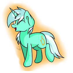 Size: 700x700 | Tagged: safe, artist:everdale, lyra heartstrings, pony, unicorn, g4, abstract background, female, looking at you, one eye closed, solo, wink
