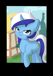 Size: 700x1000 | Tagged: safe, artist:nerow94, minuette, pony, g4, breaking the fourth wall, female, fourth wall, looking at you, solo