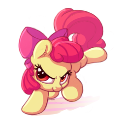 Size: 1200x1200 | Tagged: safe, artist:bobdude0, apple bloom, g4, cute, female, looking at you, simple background, solo, white background