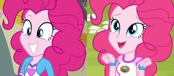 Size: 898x395 | Tagged: safe, pinkie pie, equestria girls, g4, breast expansion, breasts, female, growth