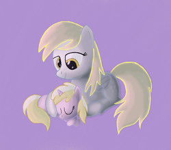 Size: 1548x1355 | Tagged: safe, artist:grennadder, derpy hooves, dinky hooves, pegasus, pony, g4, cute, dinkabetes, duo, equestria's best mother, female, headcanon, mare, mother and daughter, sleeping