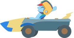 Size: 7211x3776 | Tagged: safe, artist:pink1ejack, rainbow dash, pegasus, pony, swan, g4, the cart before the ponies, absurd resolution, cart, eyes closed, female, helmet, mare, simple background, solo, that was fast, transparent background, vector
