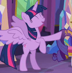 Size: 470x471 | Tagged: safe, screencap, twilight sparkle, alicorn, pony, g4, gauntlet of fire, animated, cute, excited, eyes closed, female, happy, hoofy-kicks, horses doing horse things, rearing, smiling, solo, spread wings, twiabetes, twilight sparkle (alicorn)