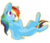 Size: 1024x888 | Tagged: safe, artist:cleiote, rainbow dash, g4, blushing, chest fluff, female, on back, simple background, smiling, solo, transparent background