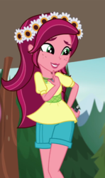Size: 427x720 | Tagged: safe, screencap, gloriosa daisy, equestria girls, g4, my little pony equestria girls: legend of everfree, cropped, cute, daisybetes, geode of fauna, geode of shielding, geode of super speed, magical geodes