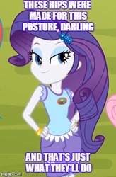 Size: 295x449 | Tagged: safe, edit, edited screencap, screencap, rarity, equestria girls, g4, my little pony equestria girls: legend of everfree, bedroom eyes, caption, hand on hip, image macro, meme, nancy sinatra, posture, sexy, song reference, these boots are made for walking