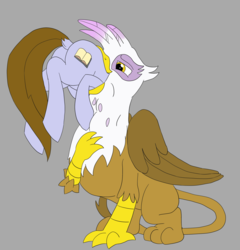 Size: 1954x2039 | Tagged: safe, artist:dudey64, gilda, oc, oc:blank page, griffon, pony, g4, butt, carnivore, female, fetish, gildapred, griffons doing griffon things, plot, throat bulge, vore