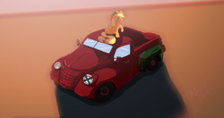 Size: 1346x708 | Tagged: safe, artist:alicesparts, applejack, g4, female, pickup truck, solo