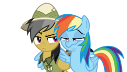 Size: 8000x4500 | Tagged: safe, artist:8-notes, daring do, rainbow dash, g4, stranger than fan fiction, .ai available, .svg available, absurd resolution, adobe illustrator, hug, simple background, transparent background, vector, winghug, wings