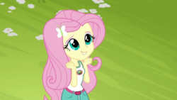 Size: 1366x768 | Tagged: safe, screencap, fluttershy, equestria girls, g4, my little pony equestria girls: legend of everfree, cute, female, shyabetes, solo, weapons-grade cute