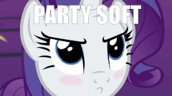 Size: 730x410 | Tagged: safe, edit, edited screencap, screencap, rarity, castle sweet castle, g4, :c, animated, blushing, female, frown, meme, nodding, party hard, party soft