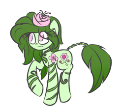 Size: 739x675 | Tagged: safe, artist:umbreow, oc, oc only, oc:lisianthus, plant pony, colored sketch, flower, leaf, leaves, solo, vine