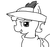 Size: 640x600 | Tagged: safe, artist:ficficponyfic, oc, oc only, oc:ruby rouge, earth pony, pony, colt quest, child, clothes, dress, feather, female, filly, foal, grin, hat, leggings, monochrome, smiling, sneer, solo focus, story included, tomboy