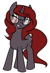 Size: 1180x1702 | Tagged: safe, artist:charna-mar, oc, oc only, oc:curse word, pony, unicorn, censored vulgarity, exclamation point, eye clipping through hair, female, glasses, grawlixes, interrobang, mare, question mark, simple background, transparent background