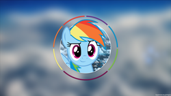 Size: 2560x1440 | Tagged: safe, artist:dadiocoleman, artist:mlpvectors203, rainbow dash, g4, cloud, sky, wallpaper