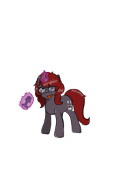 Size: 4961x7016 | Tagged: safe, artist:dusk-spark, oc, oc only, oc:curse word, pony, unicorn, absurd resolution, female, glasses, glowing horn, horn, magic, mare, microphone, one eye closed, simple background, solo, telekinesis, transparent background, wink