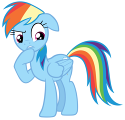 Size: 7300x7000 | Tagged: safe, artist:tardifice, rainbow dash, g4, stranger than fan fiction, absurd resolution, female, photoshop, raised hoof, simple background, solo, transparent background, vector