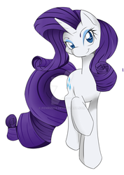 Size: 900x1273 | Tagged: safe, artist:fenriz278, rarity, pony, g4, female, raised hoof, simple background, solo, watermark